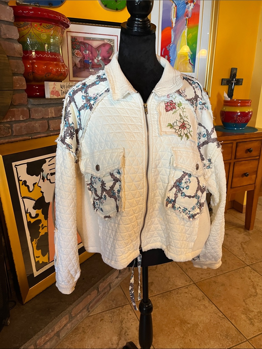 POL Cream Textured Cowl Neck Sweater